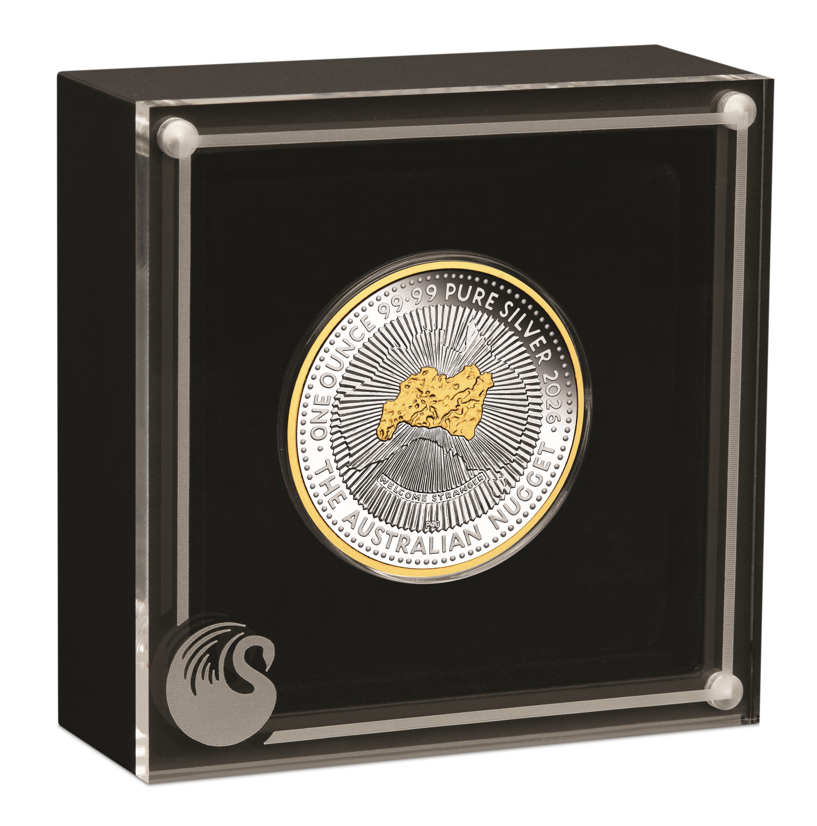 2026 Perth Mint Australian Nugget 40th Anniversary 1oz Silver Proof Gilded Coin