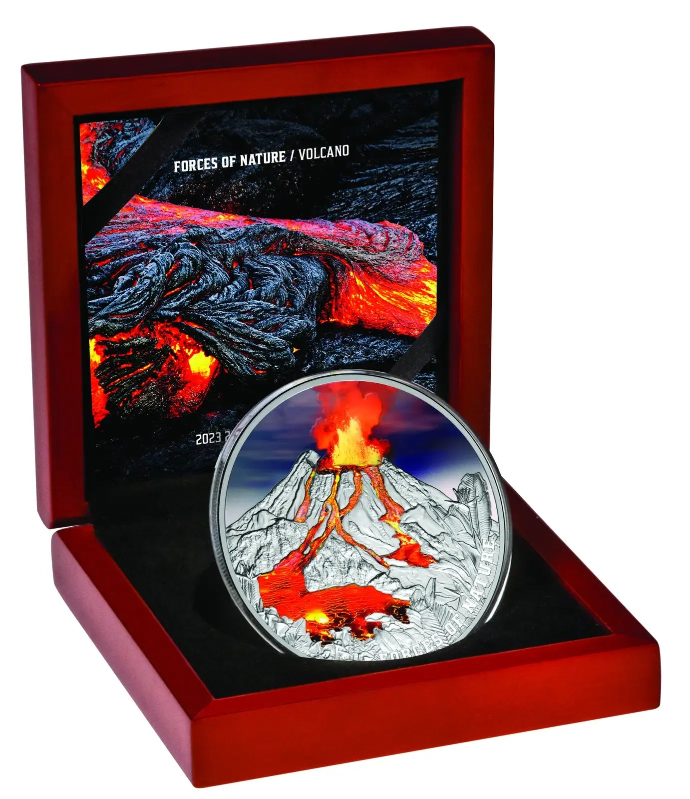 2023 Niue Nature Volcano Ultra High Relief 2oz Silver Proof Coin