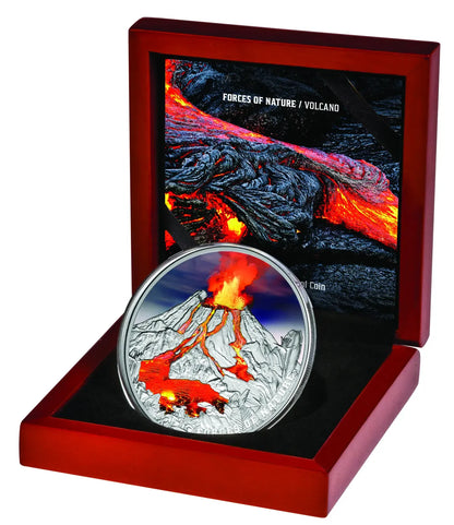 2023 Niue Nature Volcano Ultra High Relief 2oz Silver Proof Coin