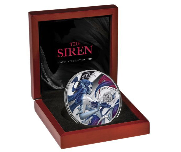 2023 Niue mythical creatures siren 2oz silver coloured proof coin
