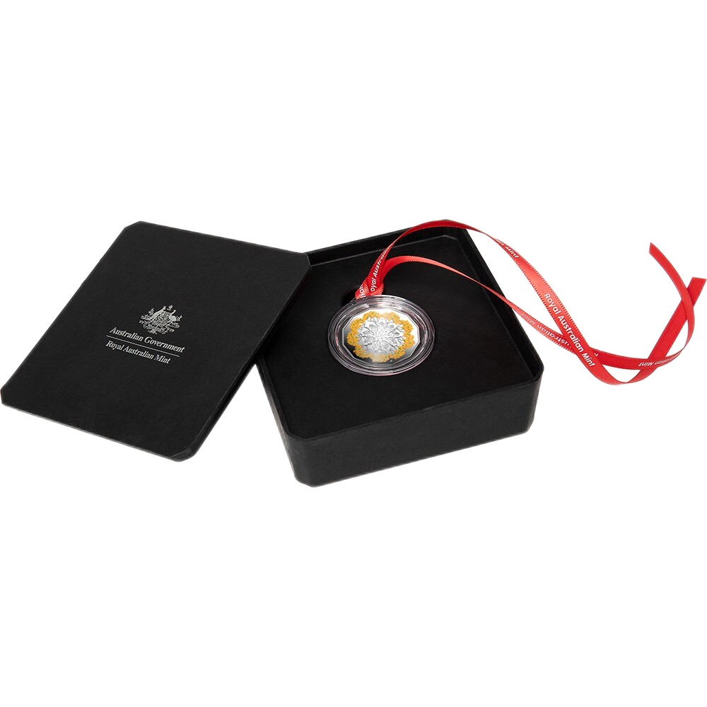 2024 50c Christmas Festive Florals Coloured Fine Silver Proof Coin