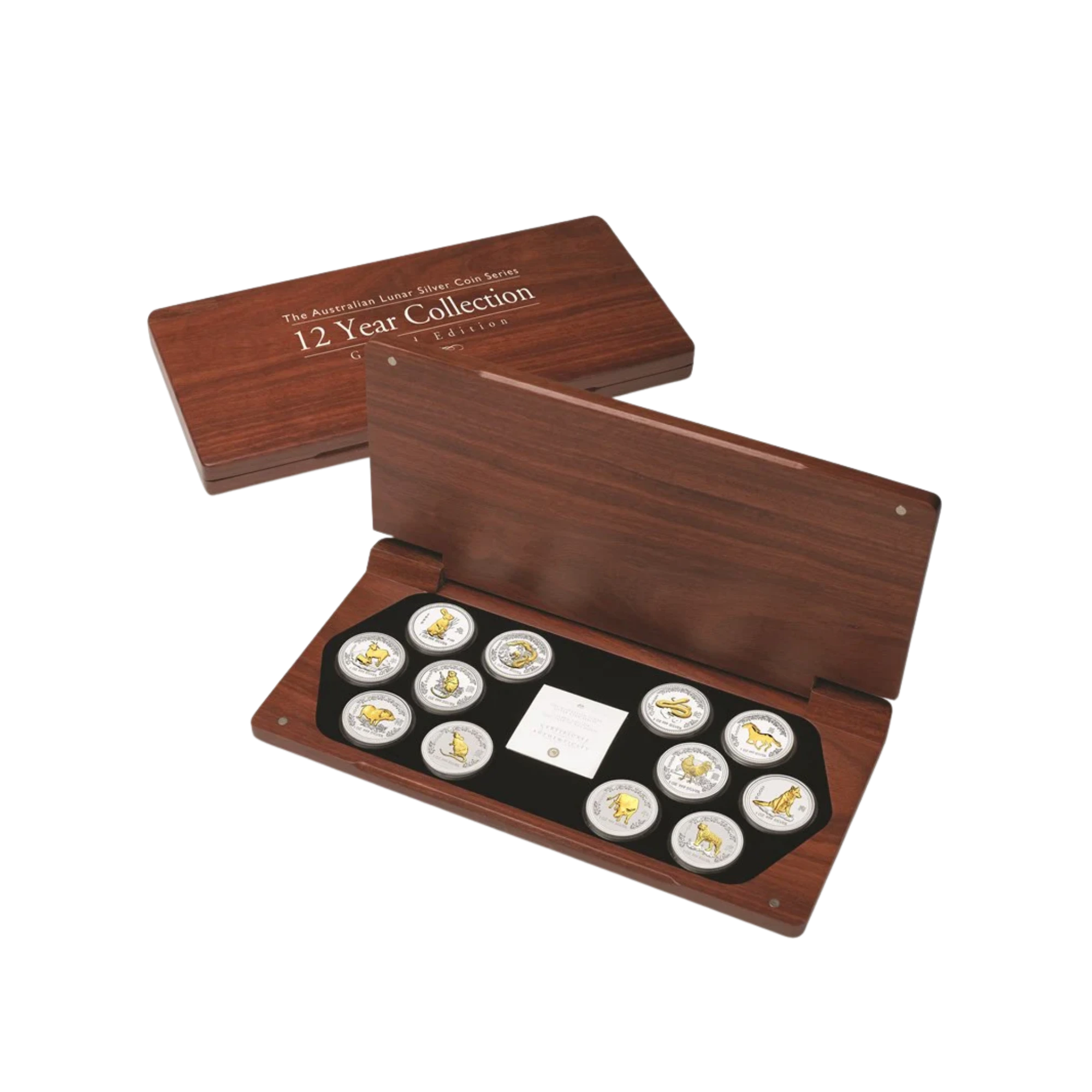 1999-2010 Perth Mint Lunar Gilded 1oz Silver 12 Coin Set