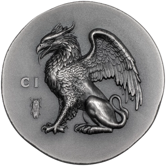 2024 Cook Islands Gryphon Numismatic Icons 1oz Silver Antiqued Ultra High Relief Coin
