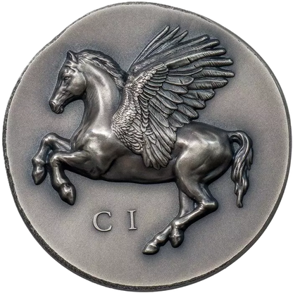 2022 Cook Islands Pegasus 1oz Silver Antique Ultra High Relief Coin