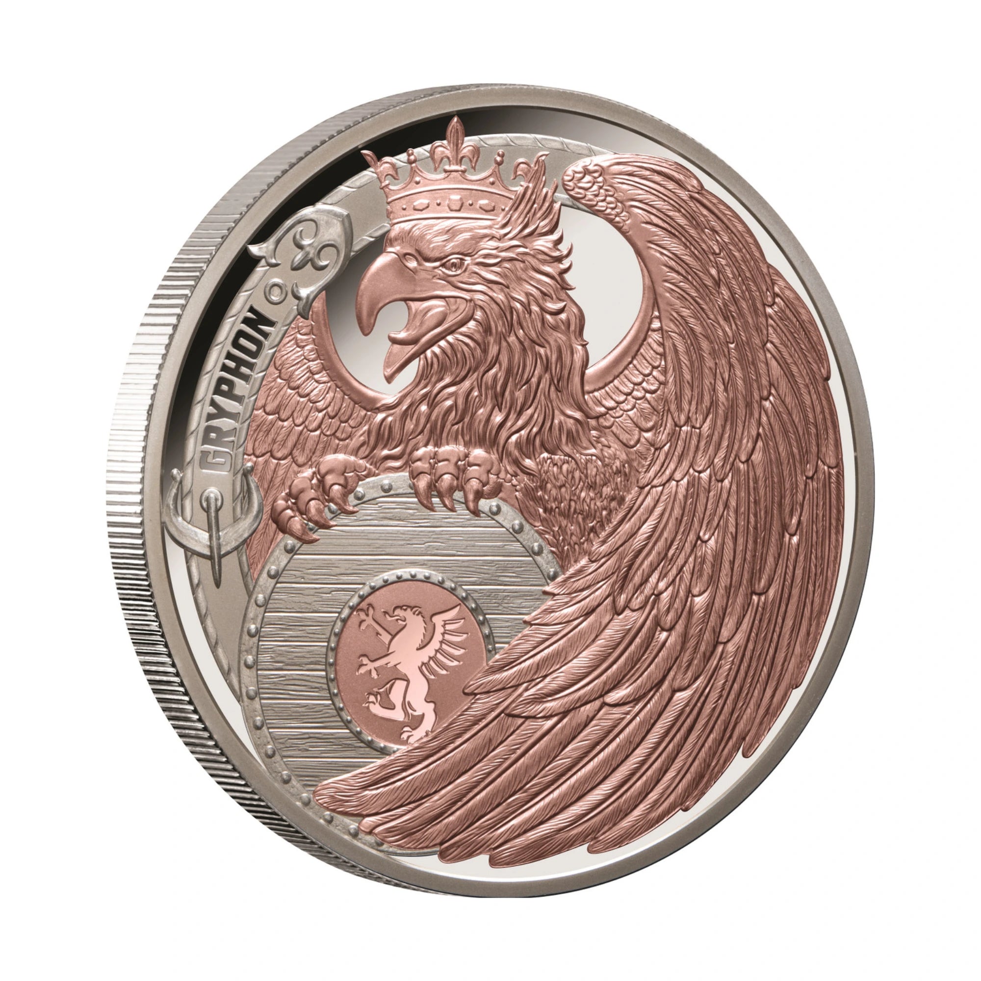2024 Niue Gryphon 1oz Rose Gold Gilded Silver Proof Coin