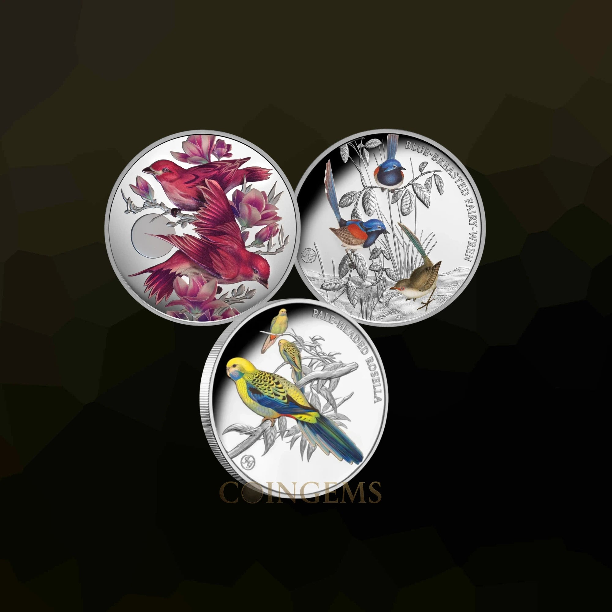 2026 Niue Purple Finch, Fairy Wren & Rosella 1oz Silver 3 Coin Collection