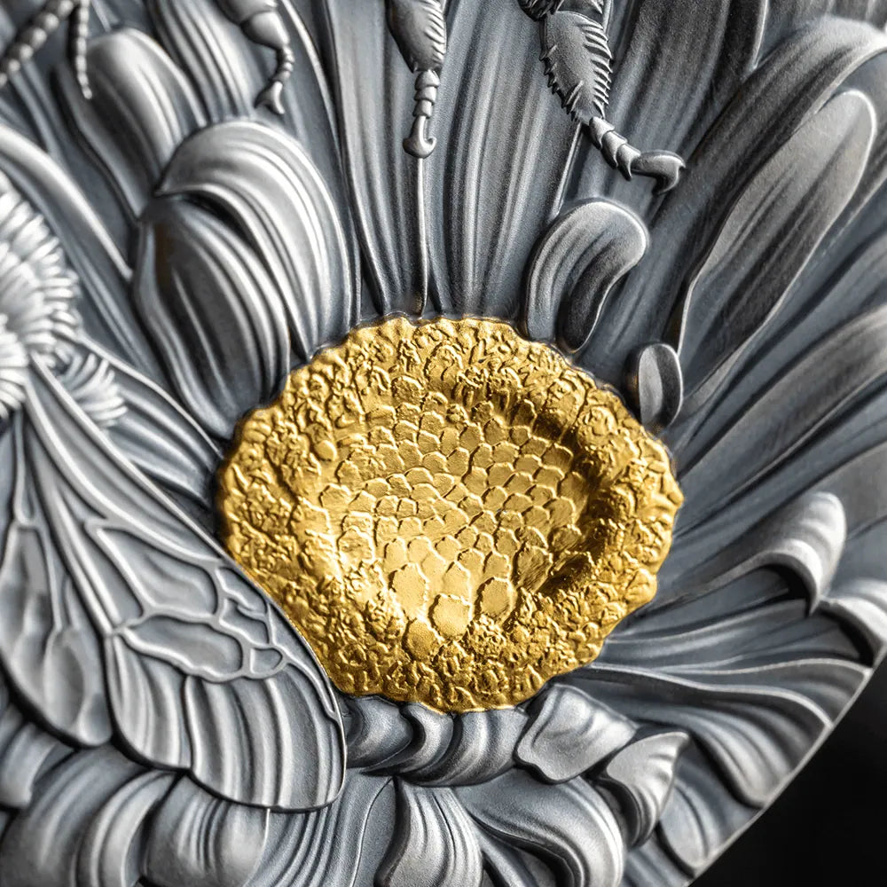2023 Ghana Nature Architects Bumblebee 2oz Silver Antique HR Gilded Coin