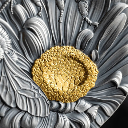 2023 Ghana Nature Architects Bumblebee 2oz Silver Antique HR Gilded Coin