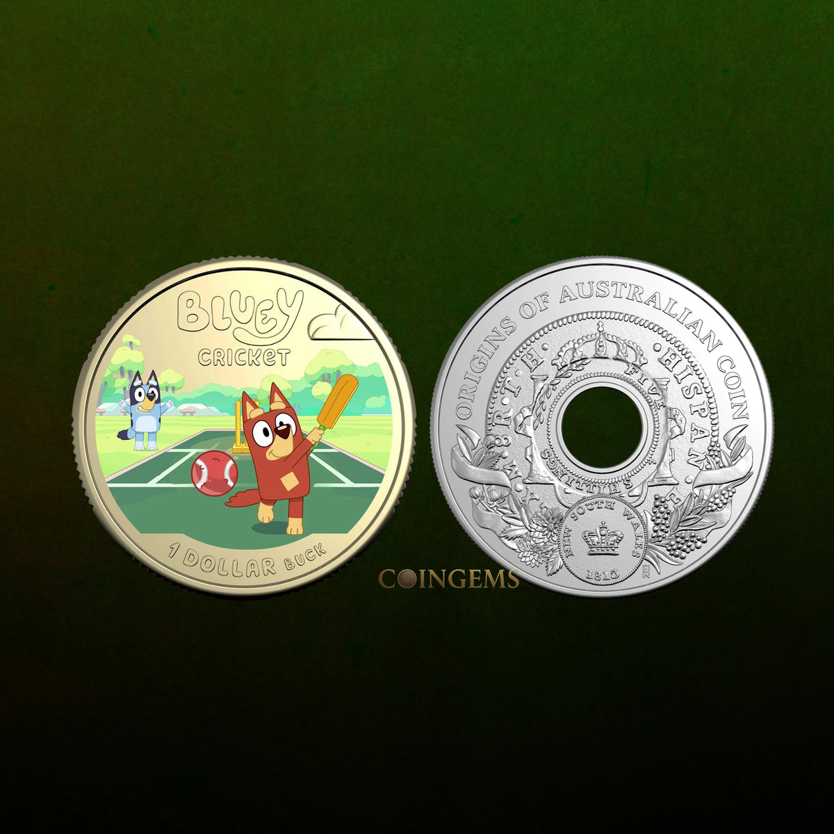 2026–2027 RAM Bluey Cricket & Holey Dollar Coloured UNC 2 Coin Collection