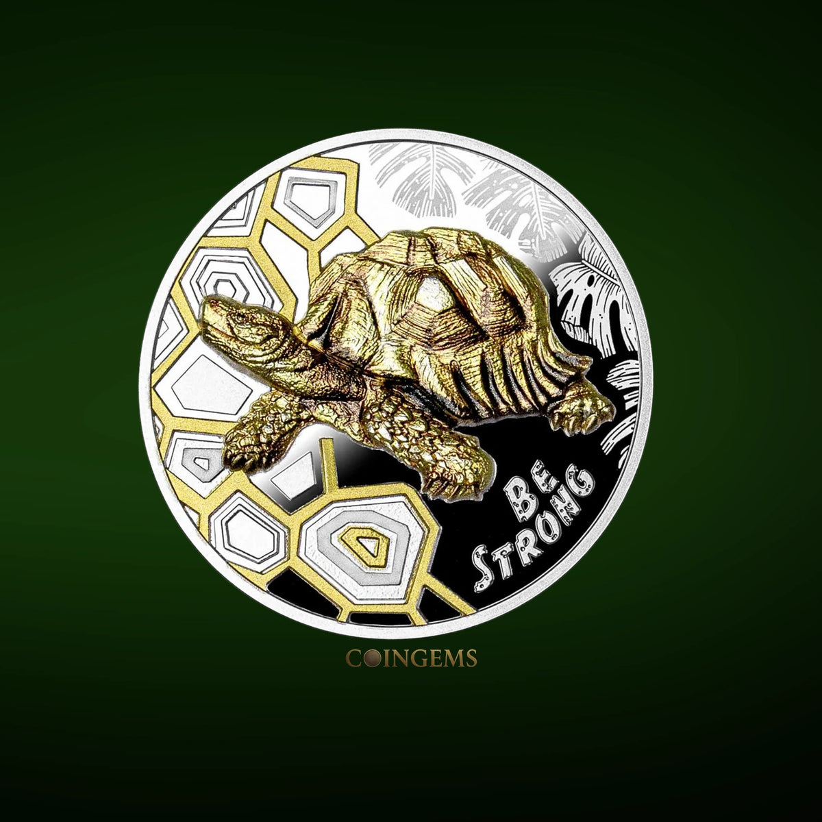 2022 Cameroon Be Strong Turtle 1oz Silver HR Proof Coin