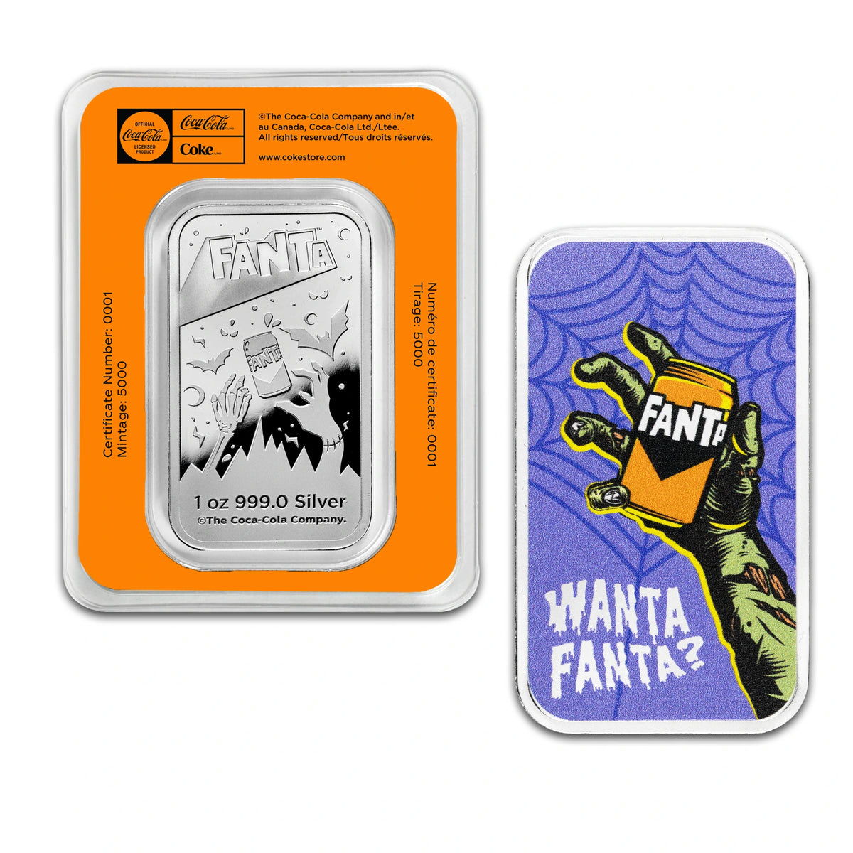2026 PAMP Fanta Halloween 1oz Silver Proof-Like Coloured Bar