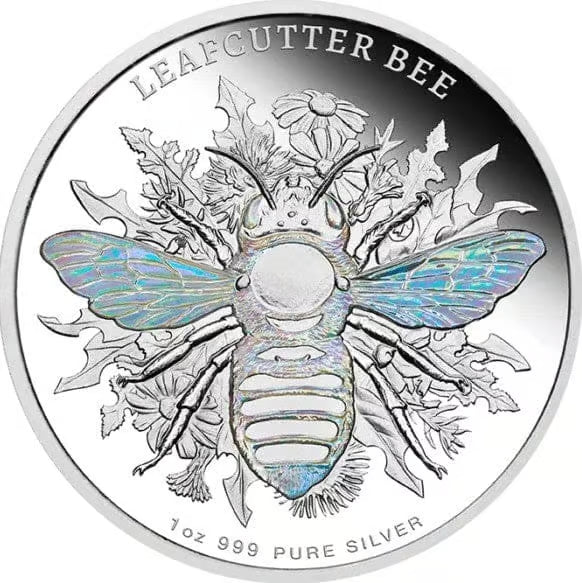 2026 Niue Native Bees LeafCutter Bee 1oz Hologram Silver Proof Coin - Pre Order