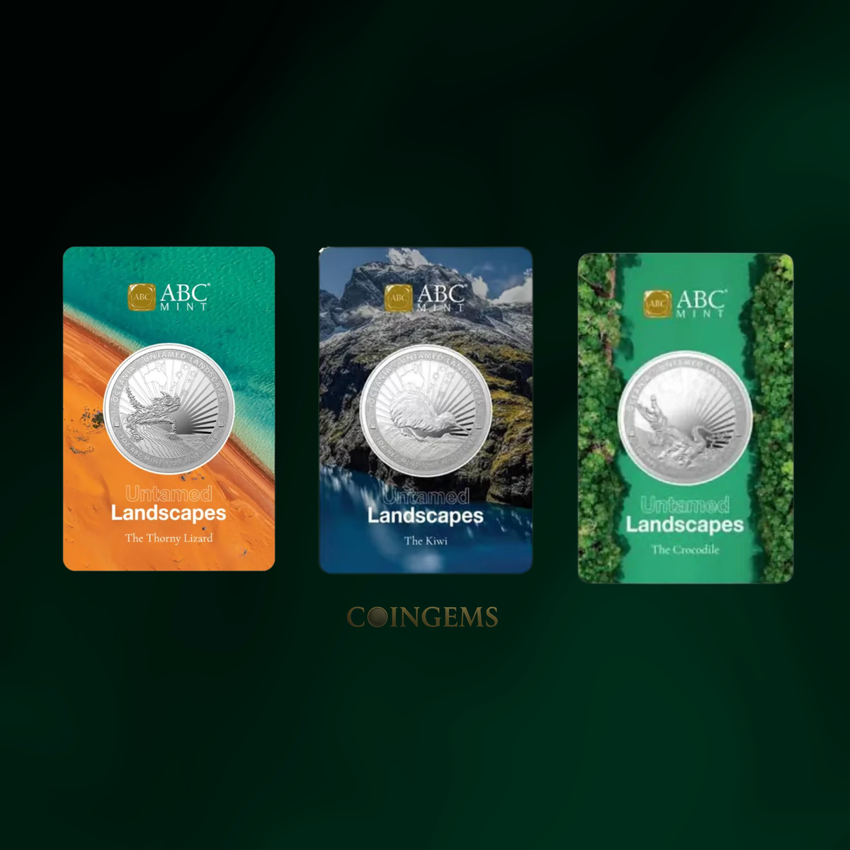 ABC Landscapes Thorny, Kiwi & Crocodile 1oz Silver Coin Collection