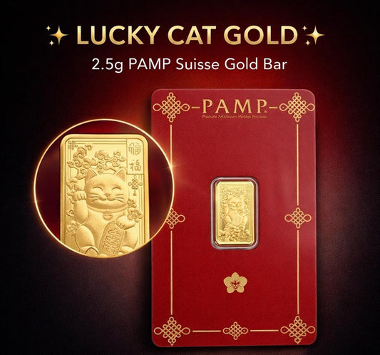 2026 PAMP Limited Edition Lucky Cat 2.5g Gold Bar Pre order #CG