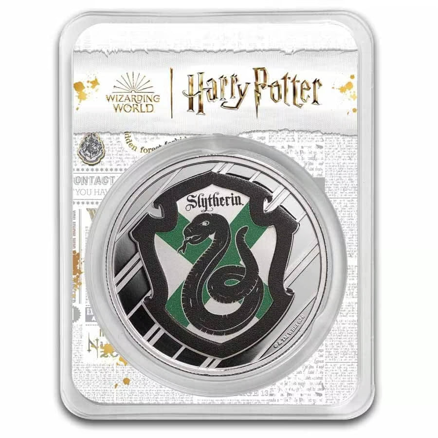 2025 PAMP Suisse Harry Potter Slytherin 1oz Silver Coloured Coin