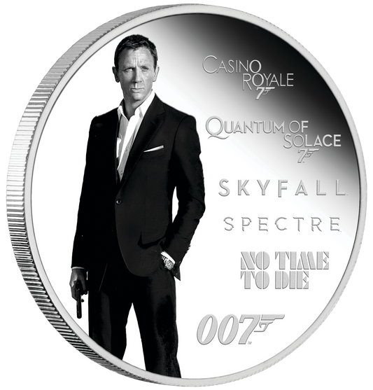 2024 Perth Mint  James Bond Daniel Craig Legacy Series  1oz Silver Proof Coloured Coin
