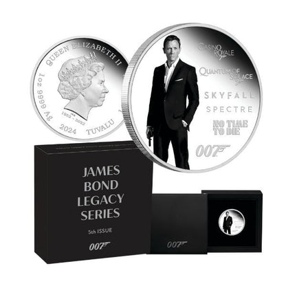 2024 Perth Mint  James Bond Daniel Craig Legacy Series  1oz Silver Proof Coloured Coin