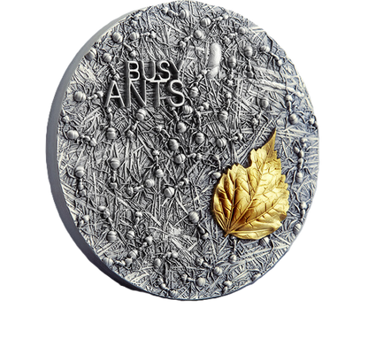 2022 Ghana Busy Ants 2oz Silver Antique Finish Coin