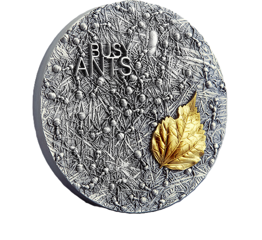 2022 Ghana Busy Ants 2oz Silver Antique Finish Coin