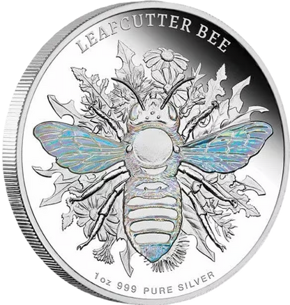 2026 Niue Native Bees LeafCutter Bee 1oz Hologram Silver Proof Coin - Pre Order