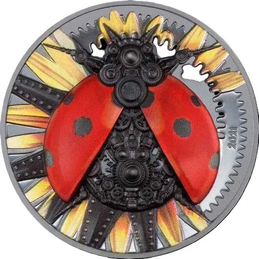 2021 Clockwork Evolution Ladybug 3oz Silver Proof Coin