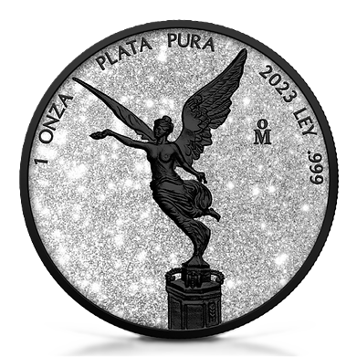 2023 Mexico Libertad Diamond Dust  Black Platinum 1oz Silver Coin
