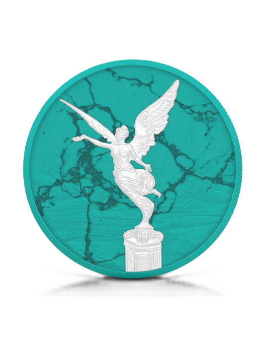 2024 Mexico Libertad Space Green Holograph 1oz Silver Colorized Coin