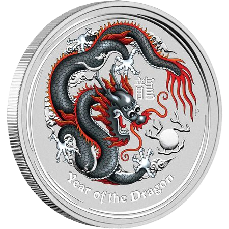 2012 Perth Mint Dragon Black Coloured 1oz Silver Proof Coin