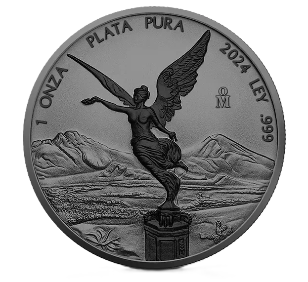 2024 Mexico Libertad Ruthenium Black Platinum 1oz Silver Coin