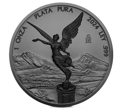 2024 Mexico Libertad Ruthenium Black Platinum 1oz Silver Coin