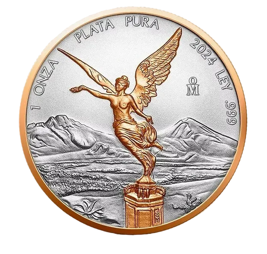 2024 Mexico Libertad Red Gold Edition 1oz  Silver BU Coin