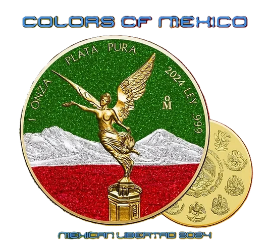 2024 Libertad Colors of Mexico Diamond Dust 1oz Silver Coin