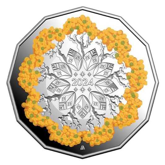 2024 50c Christmas Festive Florals Coloured Fine Silver Proof Coin