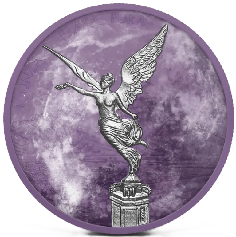 2024 Purple Marble Edition 1oz  Silver Libertad Coloured Coin