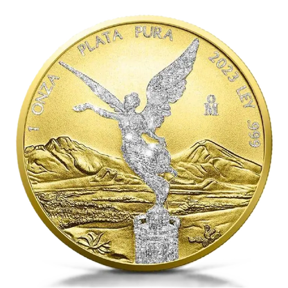 2023 Diamond Dust & Gilded II 1oz Silver Libertad Coin