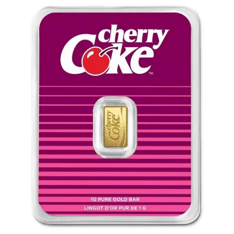 2025 PAMP limited edition Coca-Cola Cherry Coke 1g Gold Bar