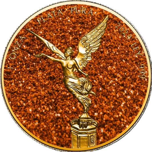 2024 Mexico Libertad Imperial Orange Topaz Precious 1oz Silver Coin