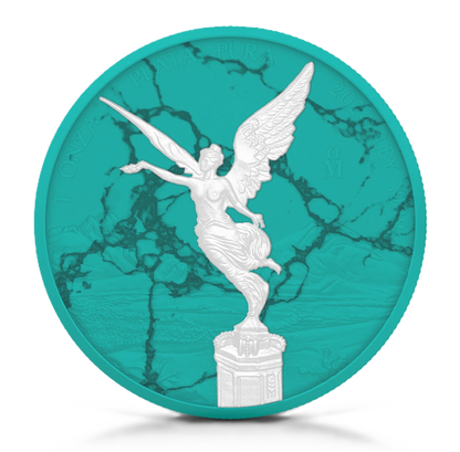 2024 1oz Mexico Libertad Turquoise Marble Edition Silver Color Coin