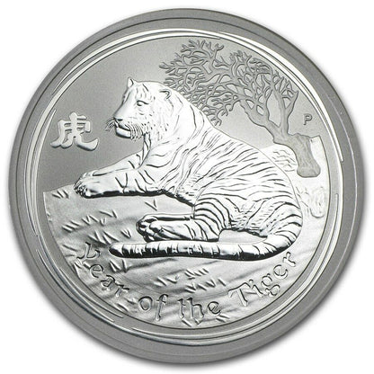 2010 Perth Mint Lunar Series II Tiger 1oz Silver Bullion Coin