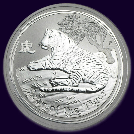 2010 Perth Mint Lunar Series II Tiger 1oz Silver Bullion Coin