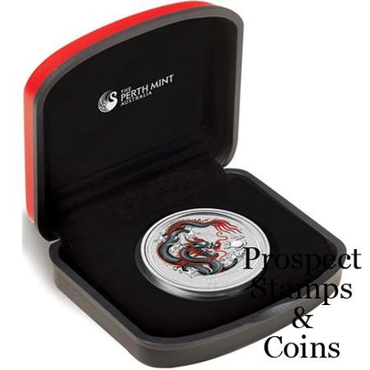 2012 Perth Mint Dragon Black Coloured 1oz Silver Proof Coin