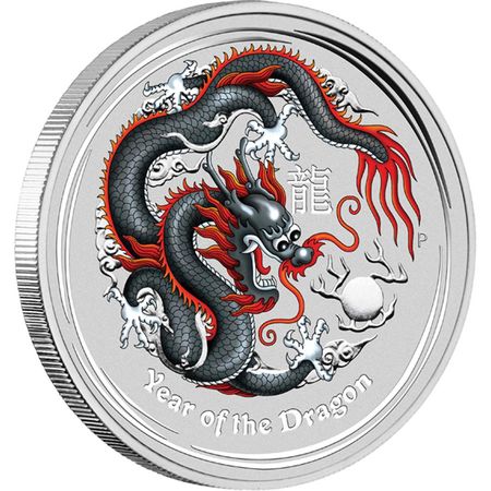 2012 Perth Mint Dragon Black Coloured 1oz Silver Proof Coin