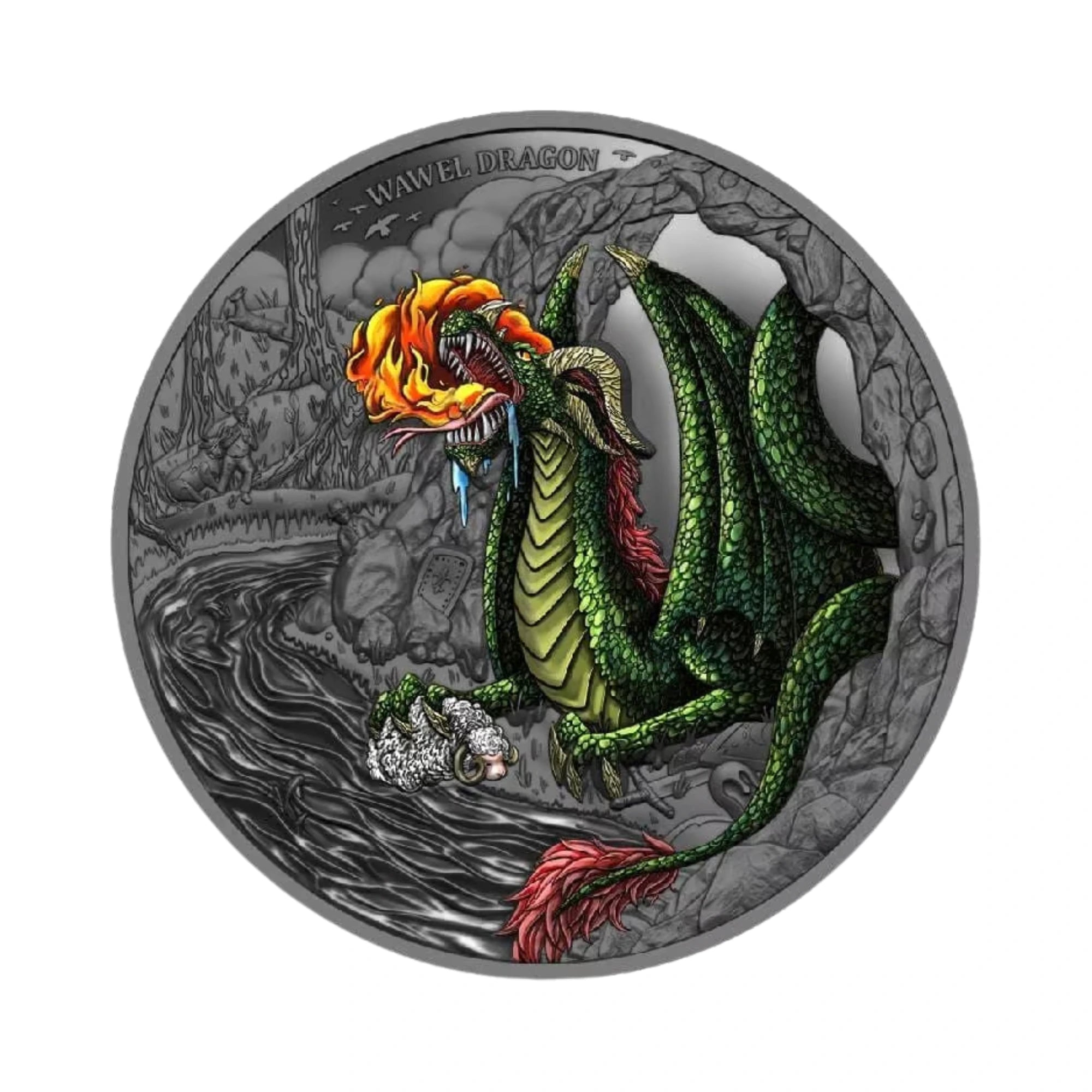 2024 Niue Popular Legends Wawel Dragon 2oz Silver HR Coin