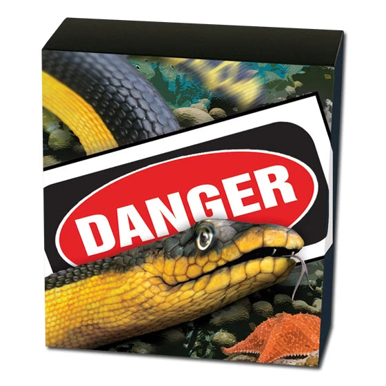 2013 Tuvalu  Deadly and Dangerous Yellow-Bellied Sea Snake 1oz  Silver Proof Coin