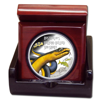 2013 Tuvalu  Deadly and Dangerous Yellow-Bellied Sea Snake 1oz  Silver Proof Coin