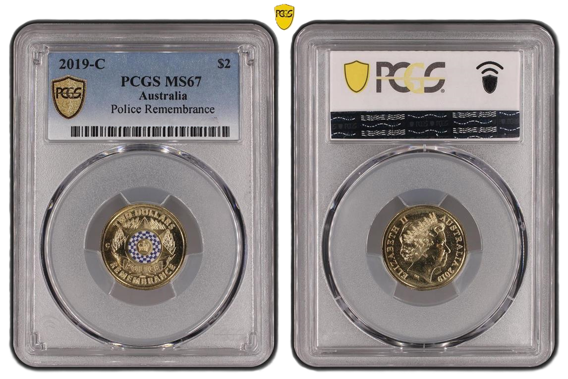2019 PCGS MS67 graded Police Remembrance coin