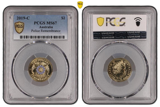 2019 PCGS MS67 graded Police Remembrance coin