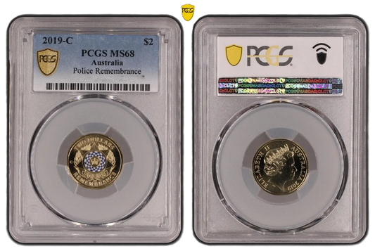 2019 PCGS MS68 graded Police Remembrance coin