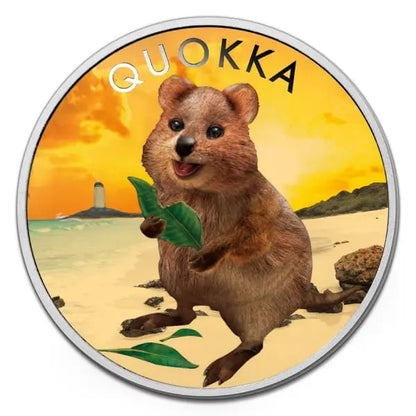 2020 Perth Mint Quokka 1oz Silver Coloured Coin