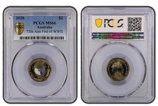 2020 PCGS MS66 graded 75th Anniversary End of World War II C coin